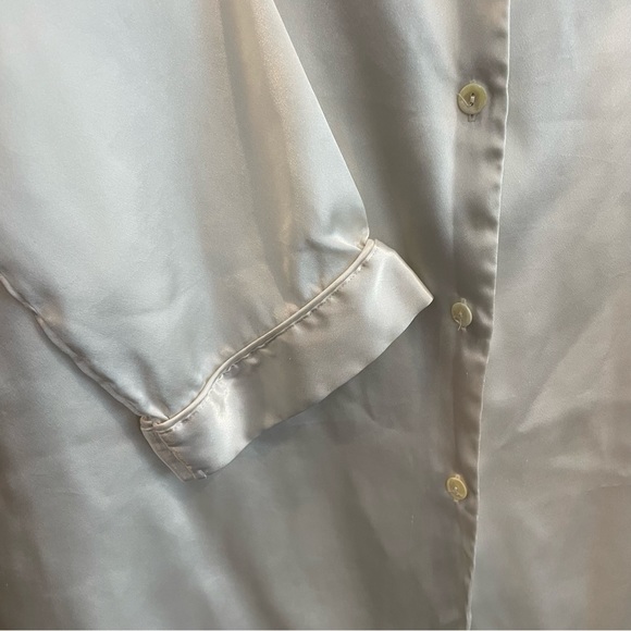VICTORIA’S SECRET Satin Button Up Sleep Shirt - White, Size L - Picture 3 of 9